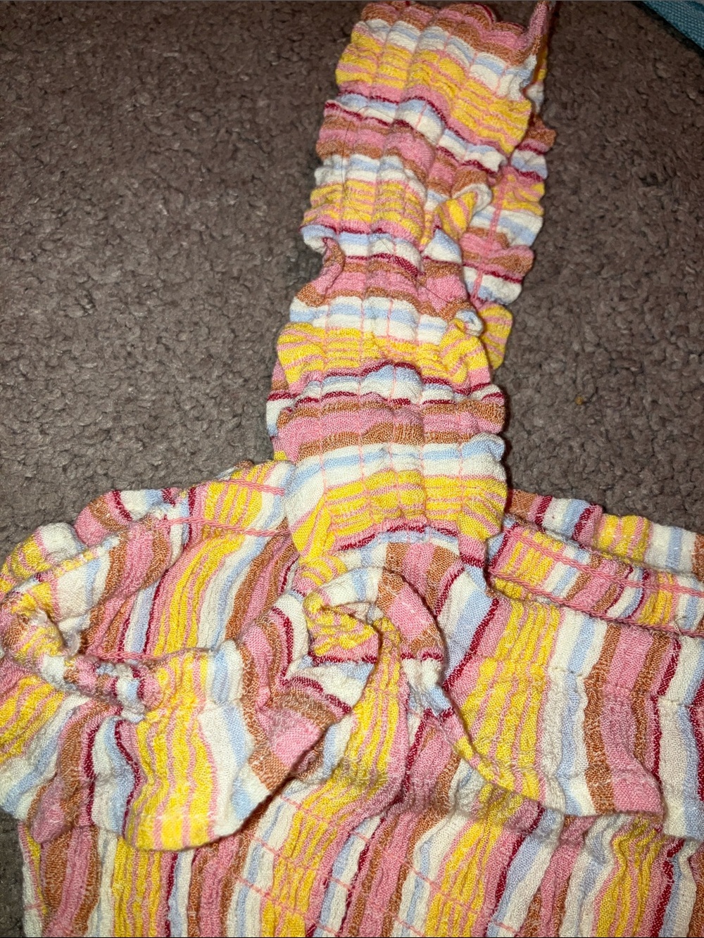 Boho Striped Ruffle Tank Top - Picture 3 of 7